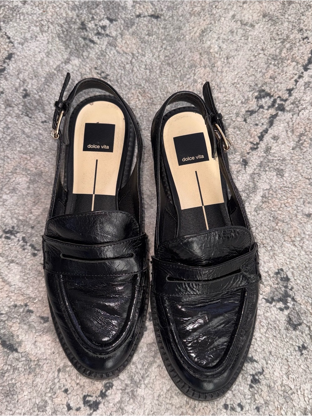 Dolce Vita Black Patent Slingback Loafers